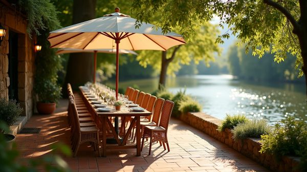 Avec sa terrasse au bord de la Cisse, la bistronomie y trouve tout son charme